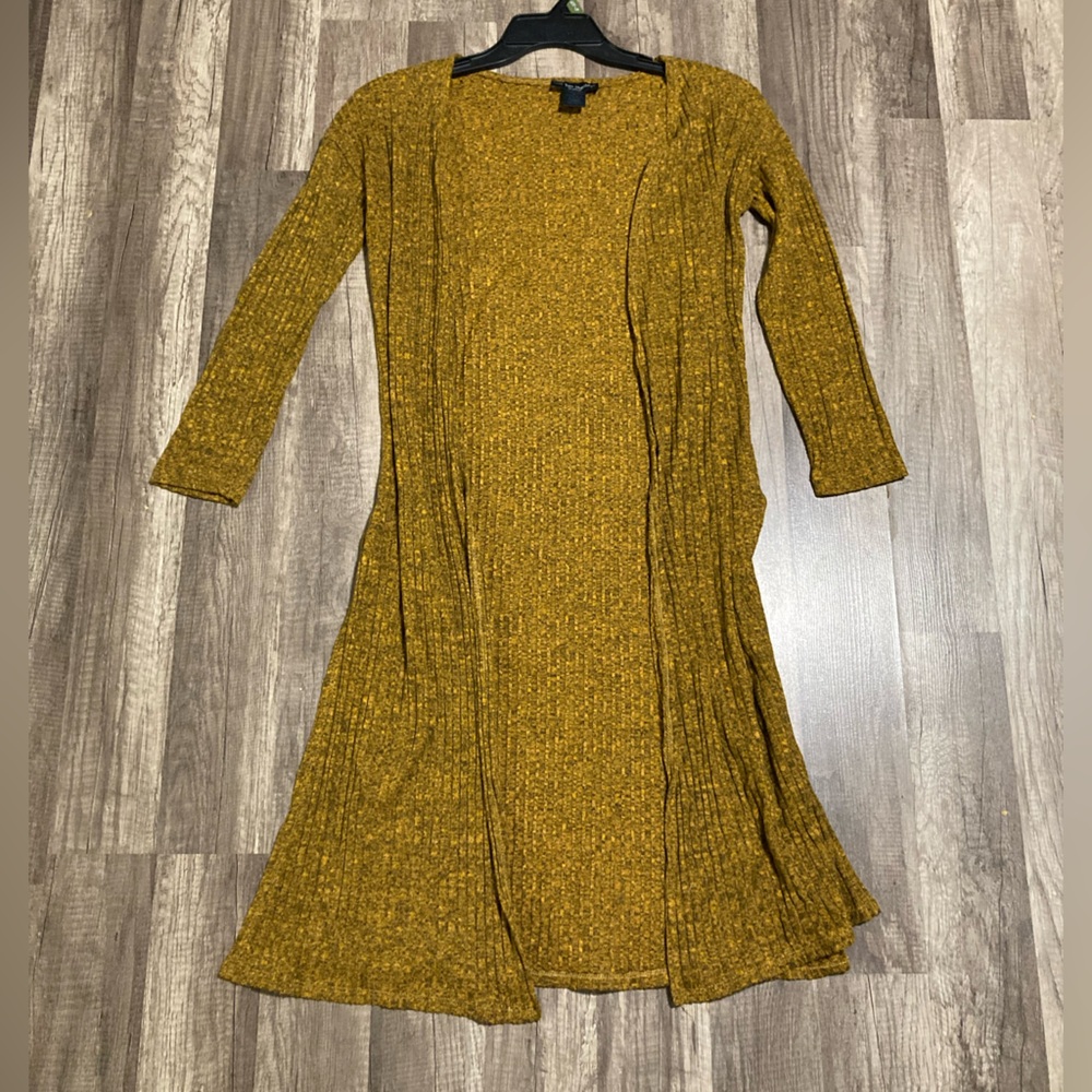 See You Monday Mustard Knit Cardigan
